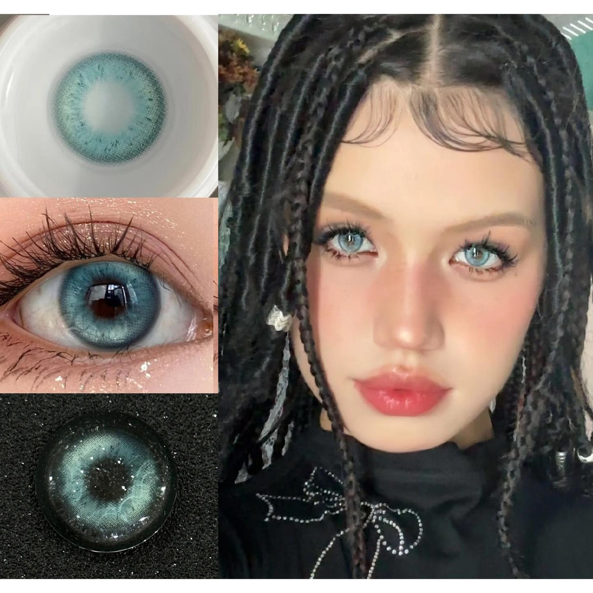 BJXLAN PORSLEN 14.20mm Blue Colored Contact Lenses (6 Months Wear)