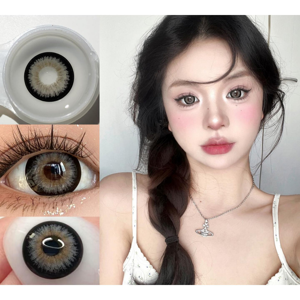 MNHUI Xiyoulens คอนแทคเลนส์สี ขนาด 14.50 มม. สีเทา (แบบราย 6 เดือน)