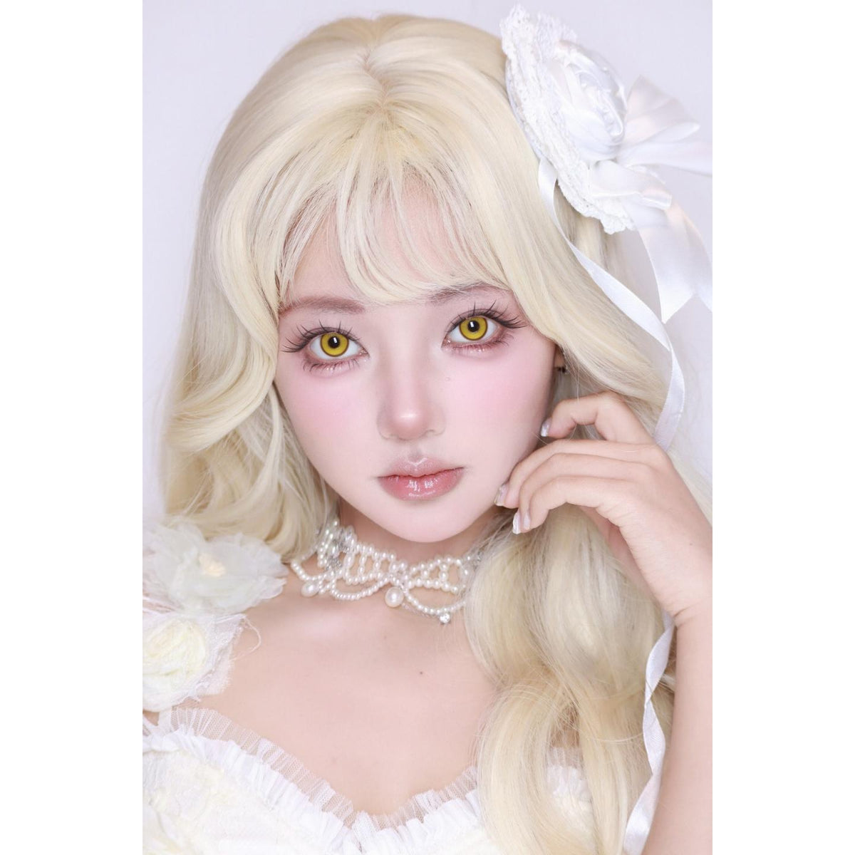 LRRJIN Xiyoulens 14.50mm Yellow Colored Contact Lenses (6 Months Wear)
