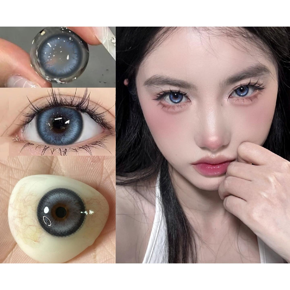 LGBCHUAN OVOLOOK 14.20mm Blue Colored Contact Lenses (6 Months Wear)