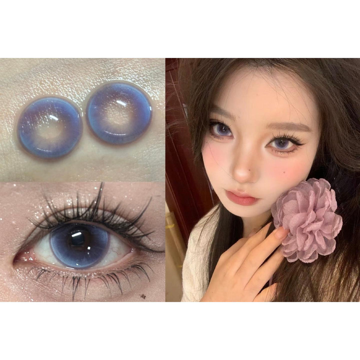 XXYLI FLLYCON 14.50mm Purple Colored Contact Lenses (6 Months Wear)