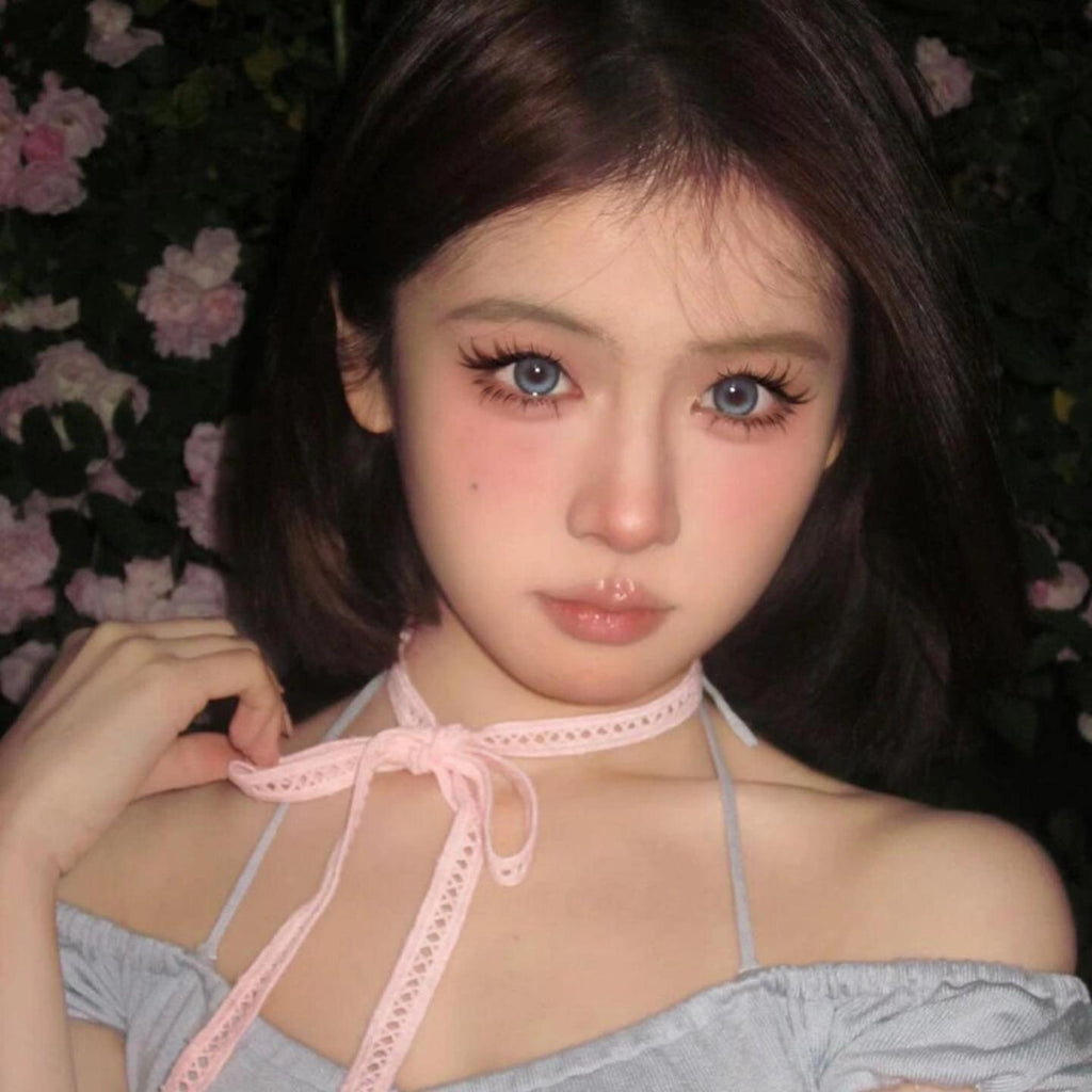 YDNLAN Xiyoulens 14.20mm Blue Colored Contact Lenses (6 Months Wear)