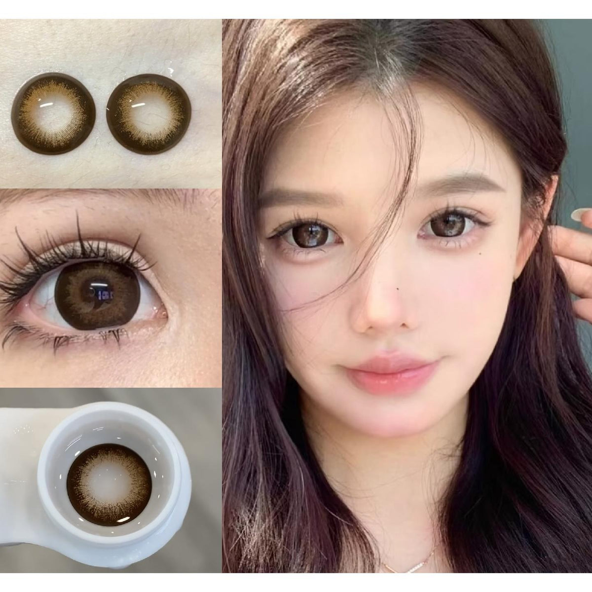 HJFSHI LRGOODCON 14.50mm Brown Colored Contact Lenses (6 Months Wear)