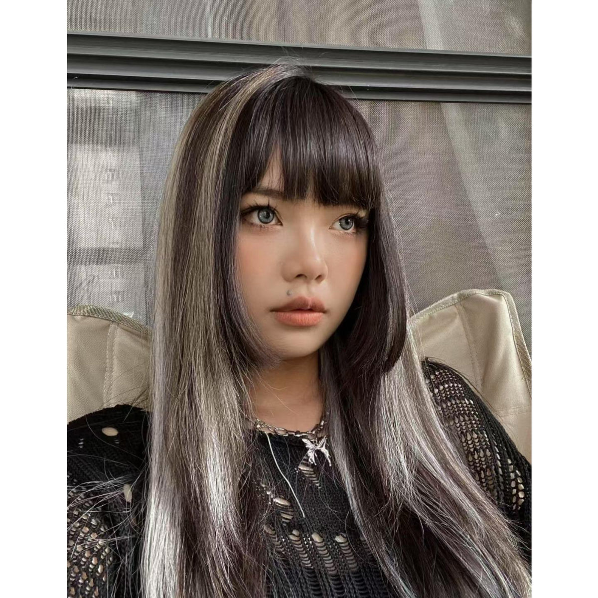 PXNYUE FLLYCON 14.20mm Blue Colored Contact Lenses (6 Months Wear)