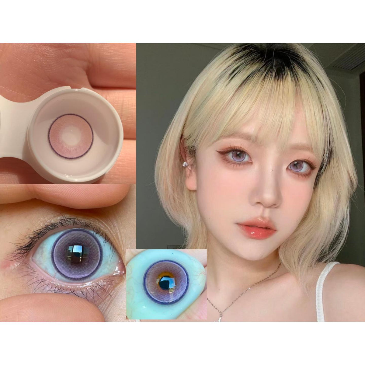 WQLLI Xiyoulens 14.20mm Purple Colored Contact Lenses (6 Months Wear)