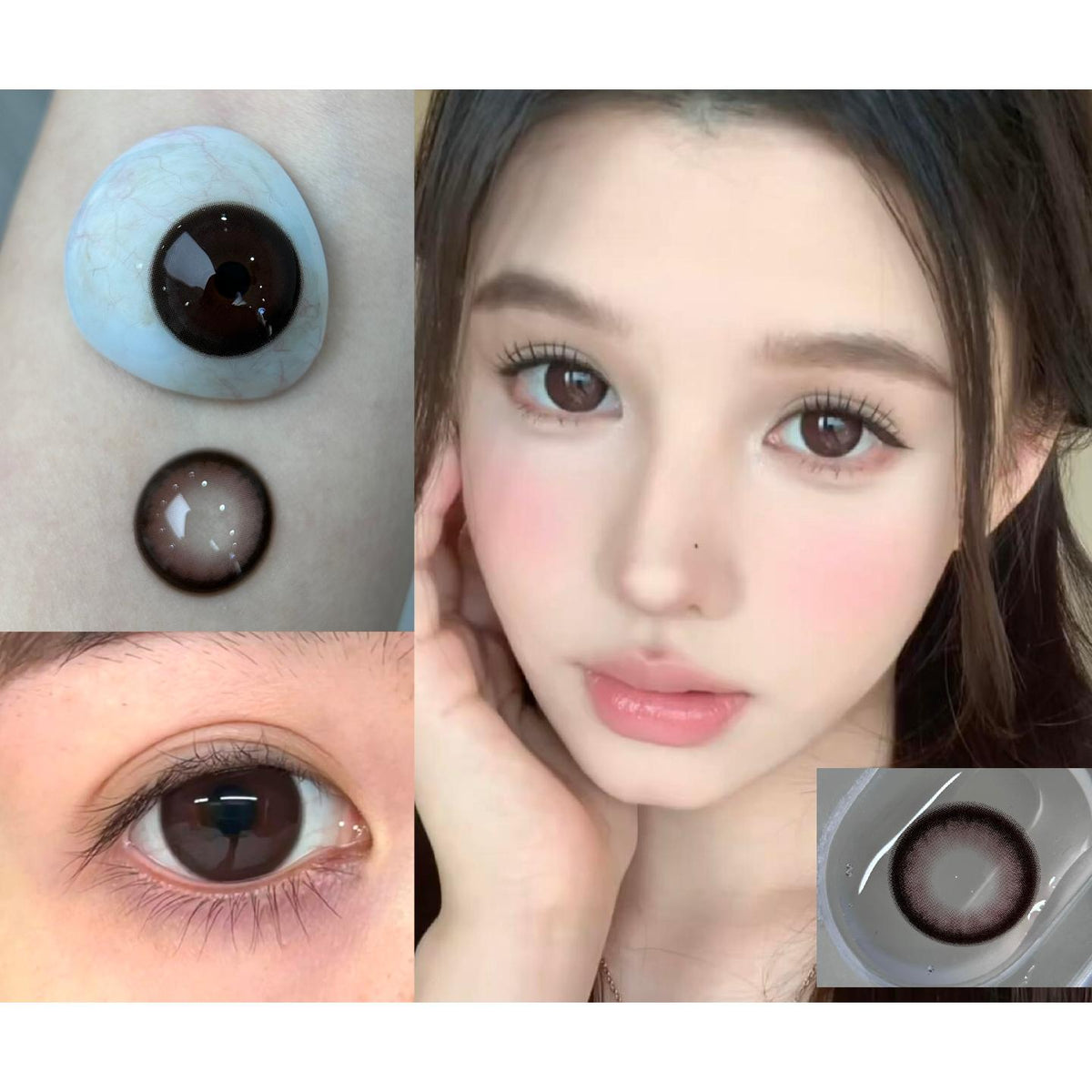 CDKANDAI OBALEN 14.50mm Brown Colored Contact Lenses (6 Months Wear)