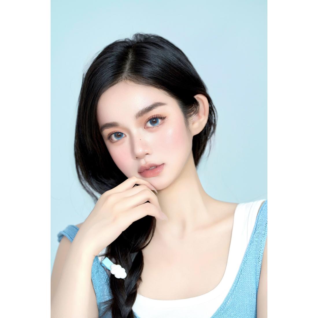 YWWNSPRO MimiPark 14.50mm Blue Colored Contact Lenses (6 Months Wear)