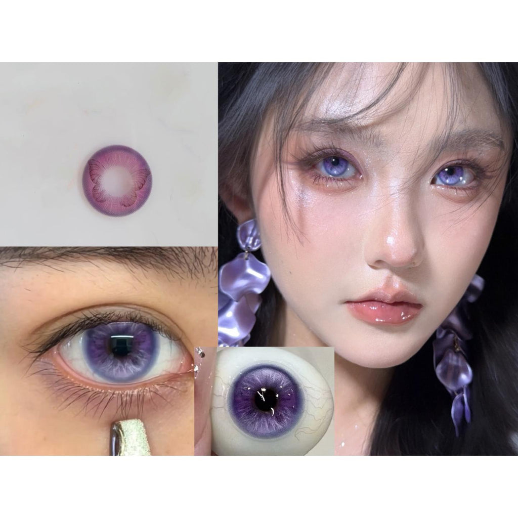 LJHDIE Xiyoulens 14.50mm Purple Colored Contact Lenses (6 Months Wear)