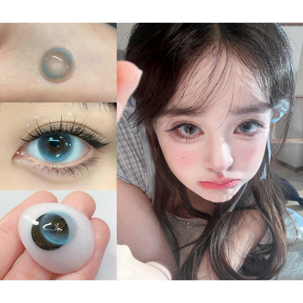ZGLYLEI BOOSCON 14.20mm Blue Colored Contact Lenses (6 Months Wear)
