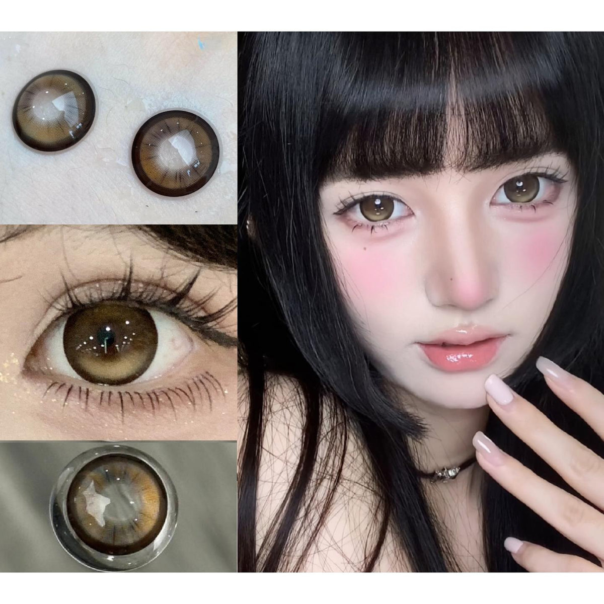 CDJTJJI OBALEN 14.50mm Brown Colored Contact Lenses (6 Months Wear)