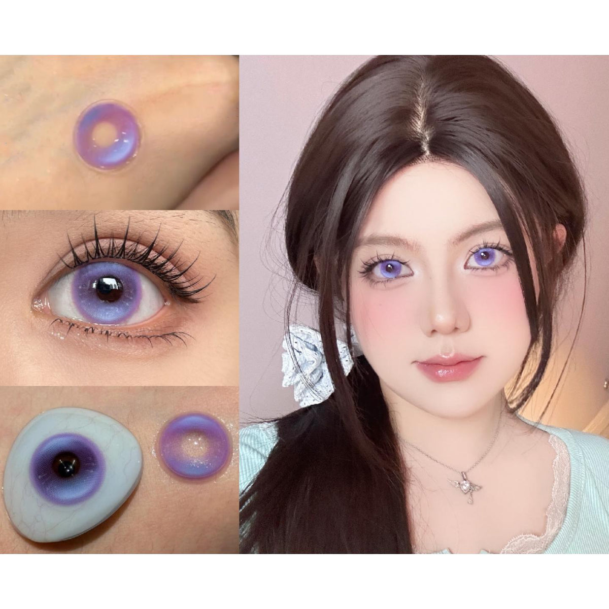 ZYJIE OBALEN 14.50mm Purple Colored Contact Lenses (6 Months Wear)
