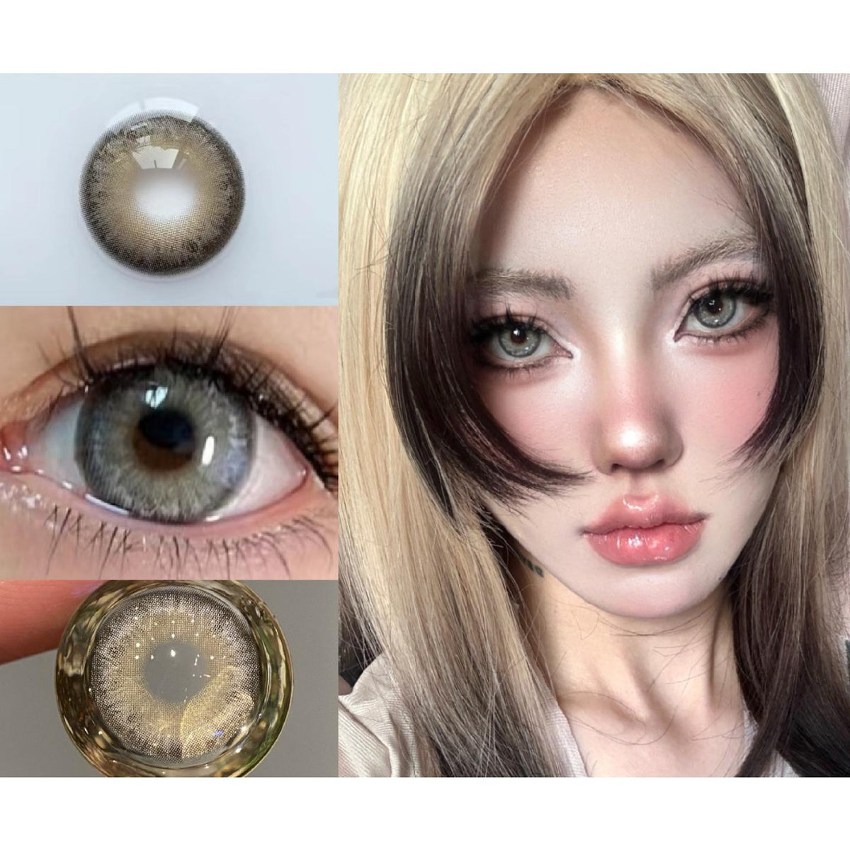 NWTXYUN MorningCon 14.50mm Grey Colored Contact Lenses (6 Months Wear)