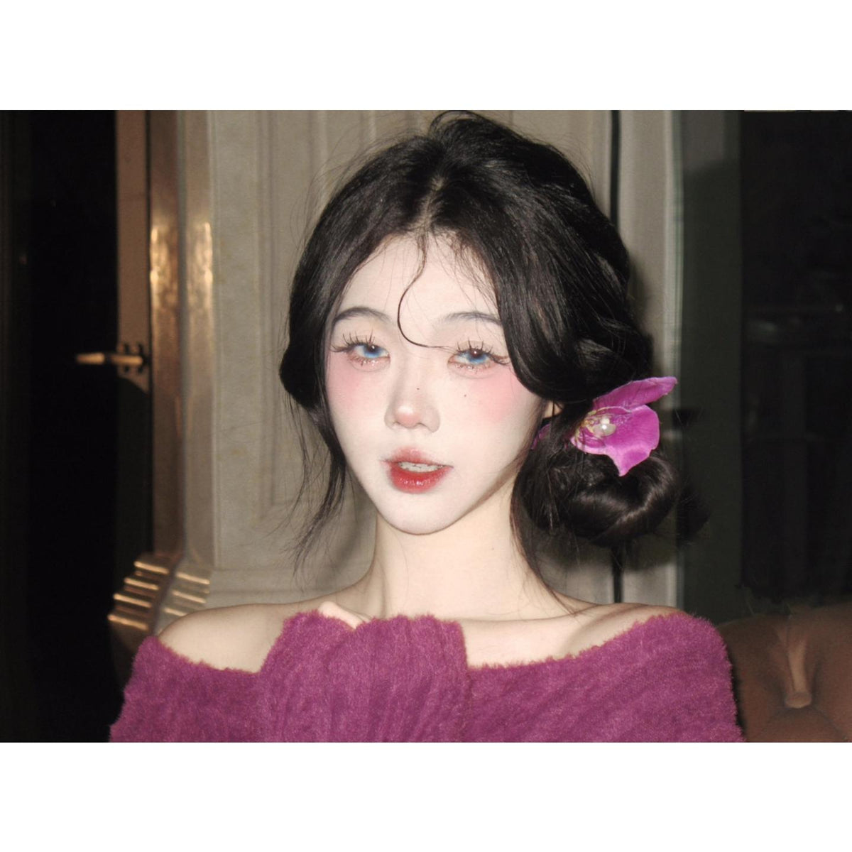 DXXZHU OBALEN คอนแทคเลนส์สีฟ้า ขนาด 14.20 มม. (ชนิดราย 6 เดือน)