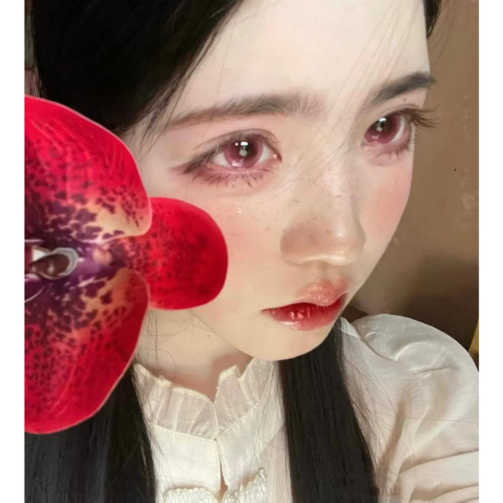 คอนแทคเลนส์สี ZRAHE FLLYCON ขนาด 14.50 มม. สีชมพู (ชนิดราย 6 เดือน)