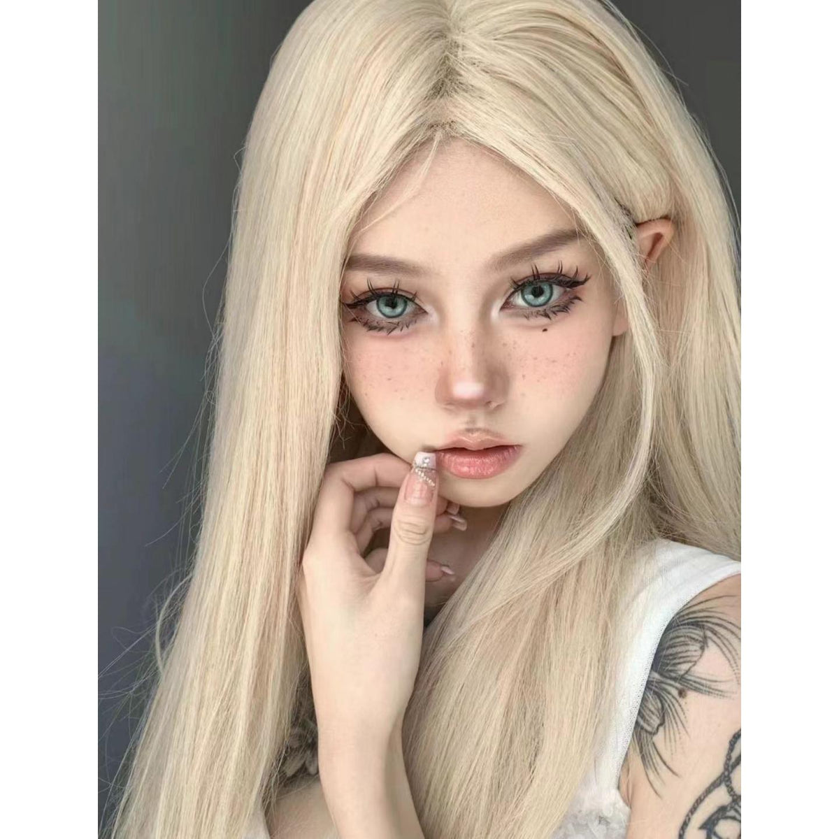NZZZHU FLLYCON 14.20mm Green Colored Contact Lenses (6 Months Wear)