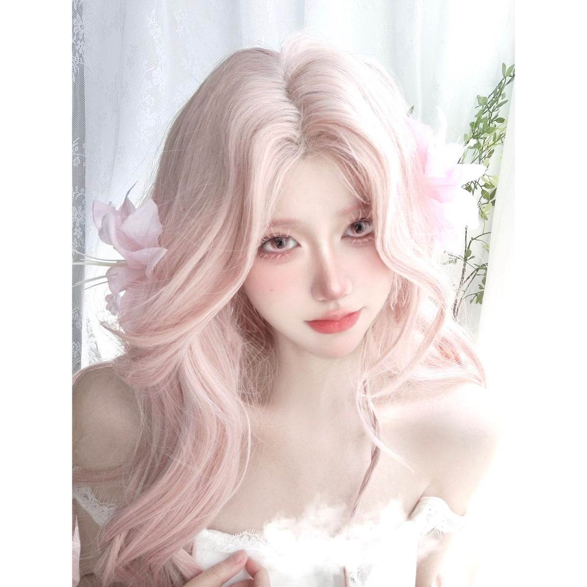 FQSHUI OBALEN 14.50mm Pink Colored Contact Lenses (6 Months Wear)