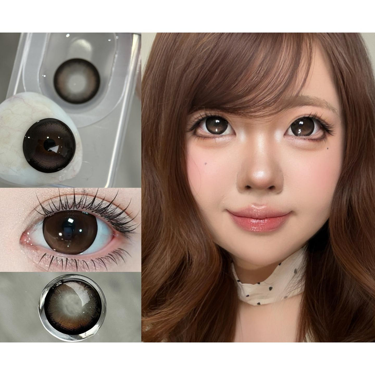 CDJTQQIAO OBALEN 14.50mm Brown Colored Contact Lenses (6 Months Wear)