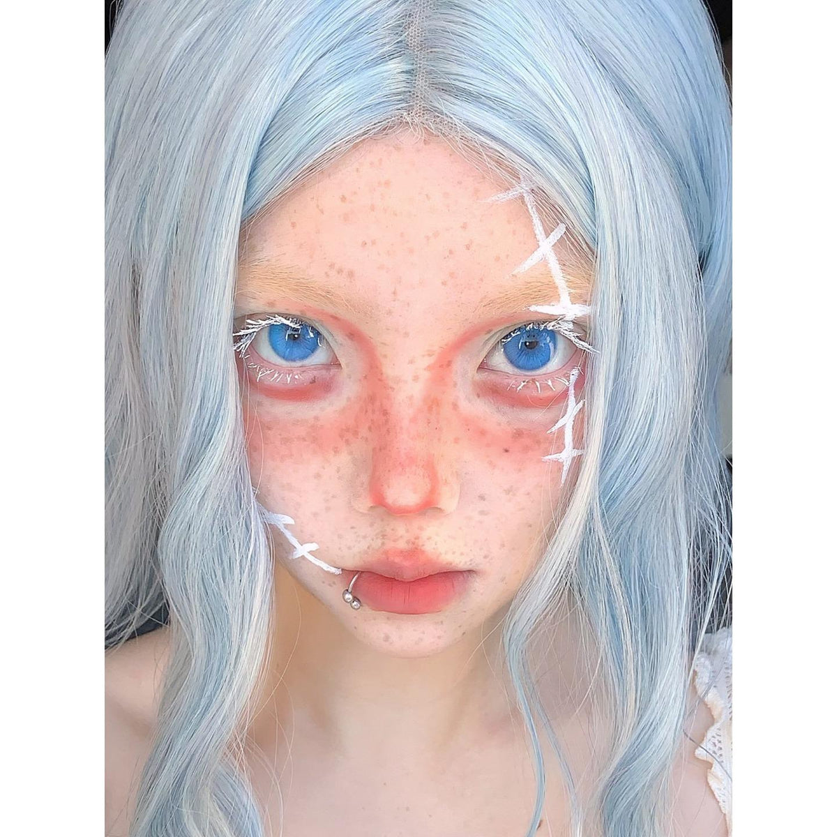 LLGXIAO Serltyca 14.20mm Blue Colored Contact Lenses (6 Months Wear)