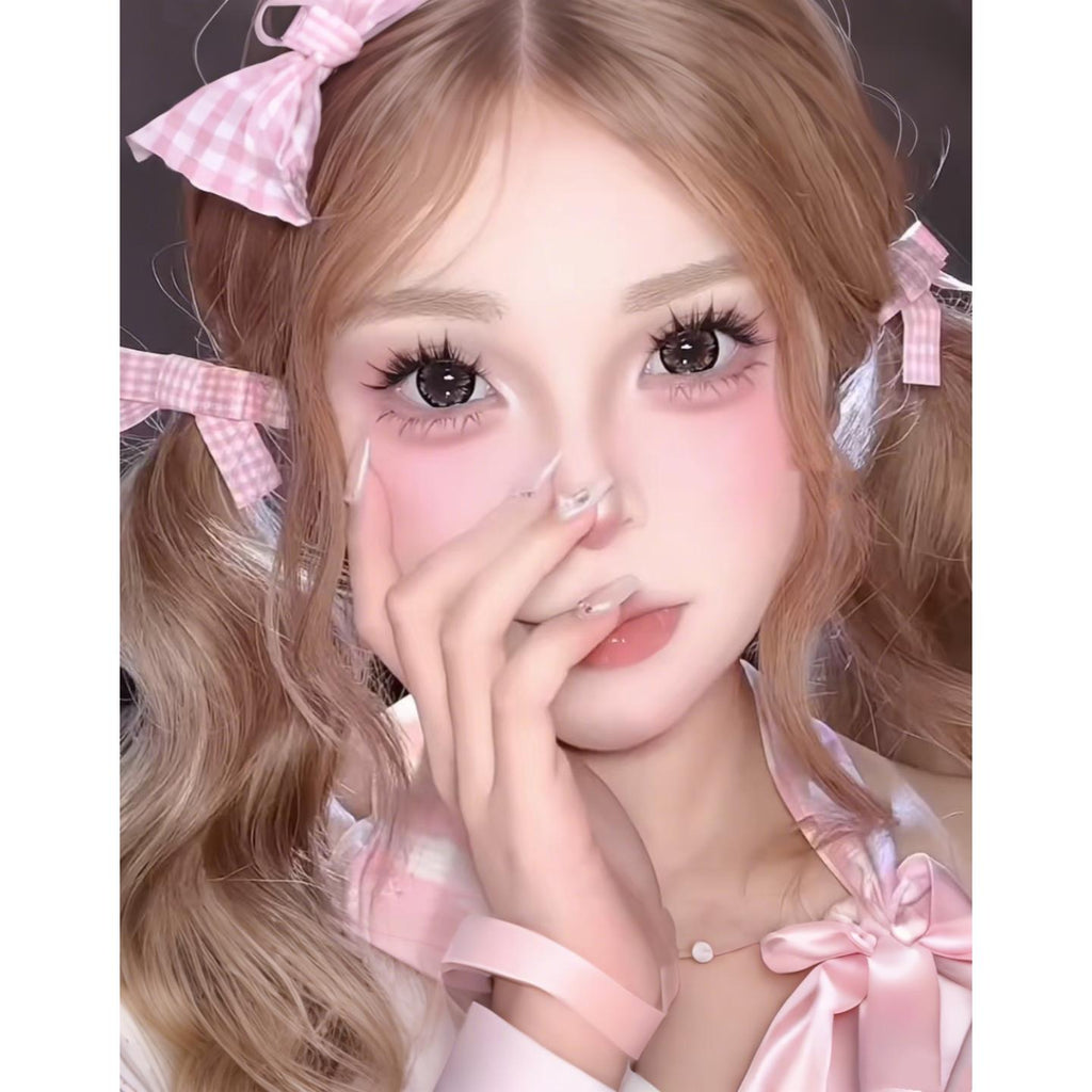 YHMSHU FLLYCON 14.50mm Pink Colored Contact Lenses (6 Months Wear)