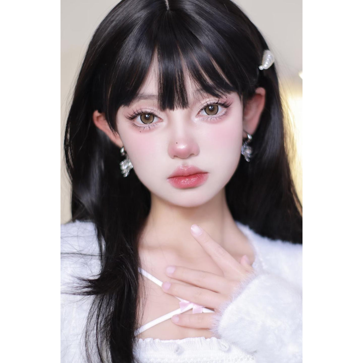 YNZBZHU MorningCon 14.50mm Light Brown Colored Contact Lenses (6 Months Wear)