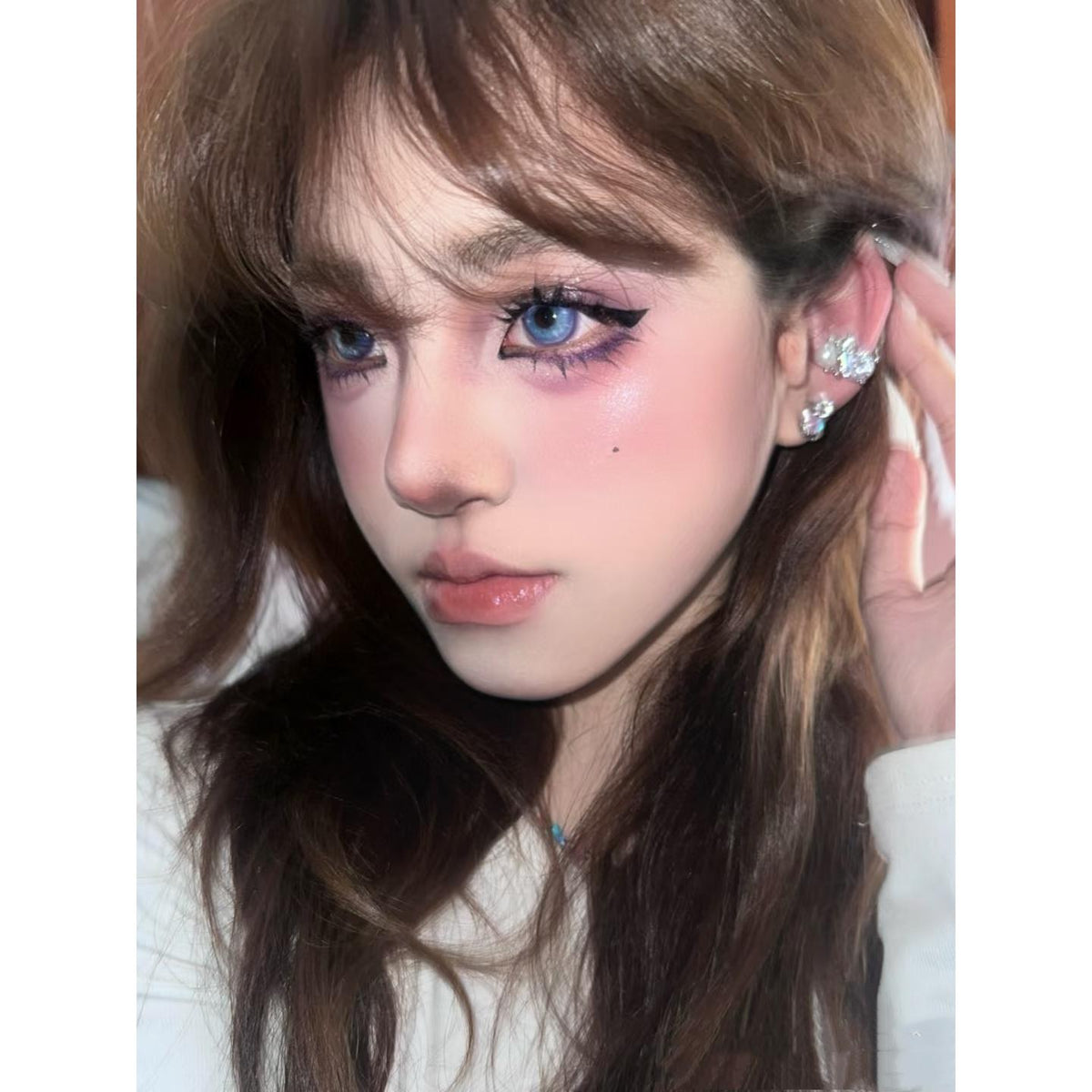 JXHBAN Xiyoulens 14.50mm Blue Purple Colored Contact Lenses (6 Months Wear)