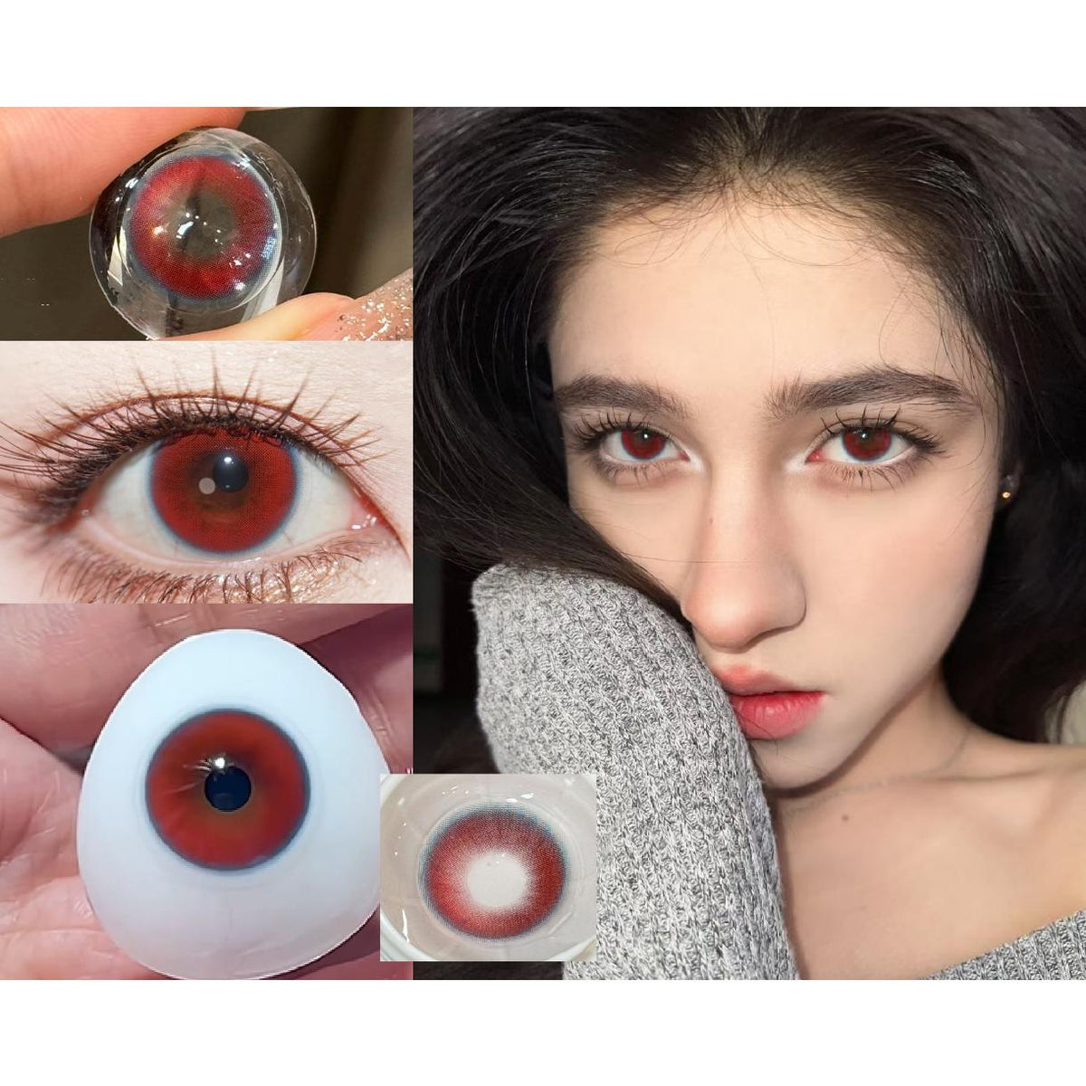 RYZJI MimiPark 14.20mm Red Colored Contact Lenses (6 Months Wear)