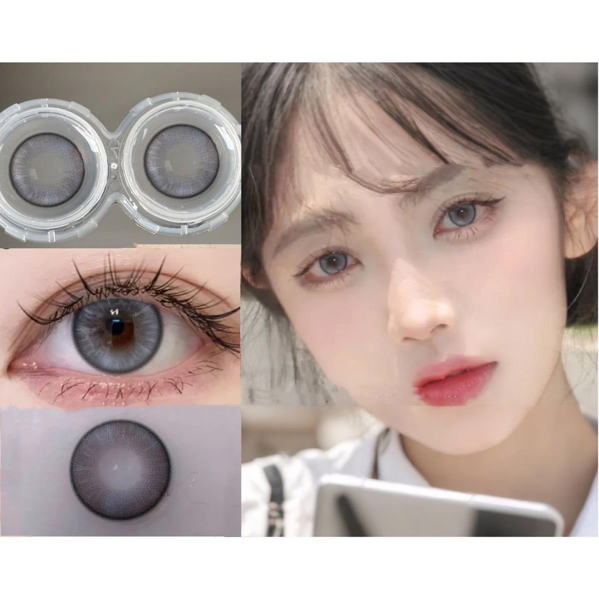 DDZYHUI Xiyoulens คอนแทคเลนส์สีเทา ขนาด 14.50 มม. (แบบราย 6 เดือน)