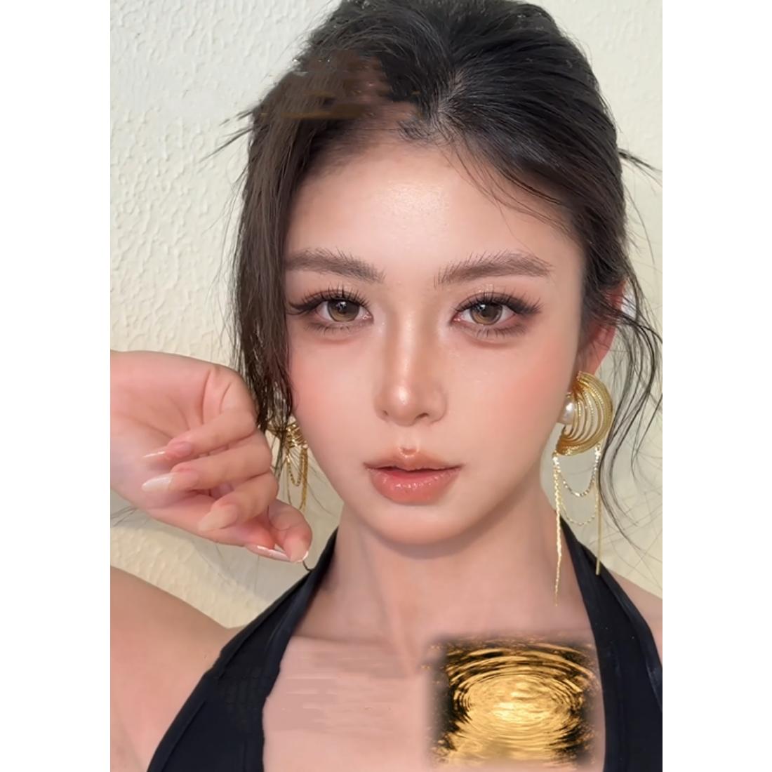CDJJCENG OBALEN 14.50mm Brown Colored Contact Lenses (6 Months Wear)