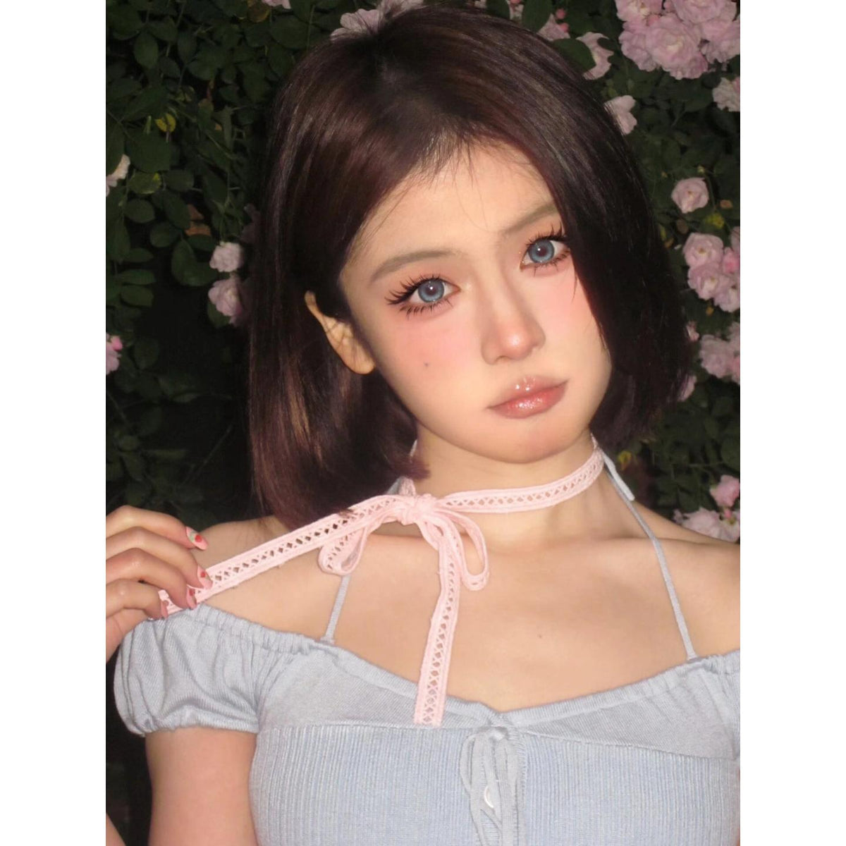 YDNLAN Xiyoulens 14.20mm Blue Colored Contact Lenses (6 Months Wear)