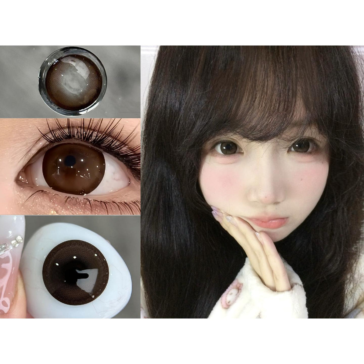 CDNYSHUANG OBALEN 14.50mm Brown Colored Contact Lenses (6 Months Wear)