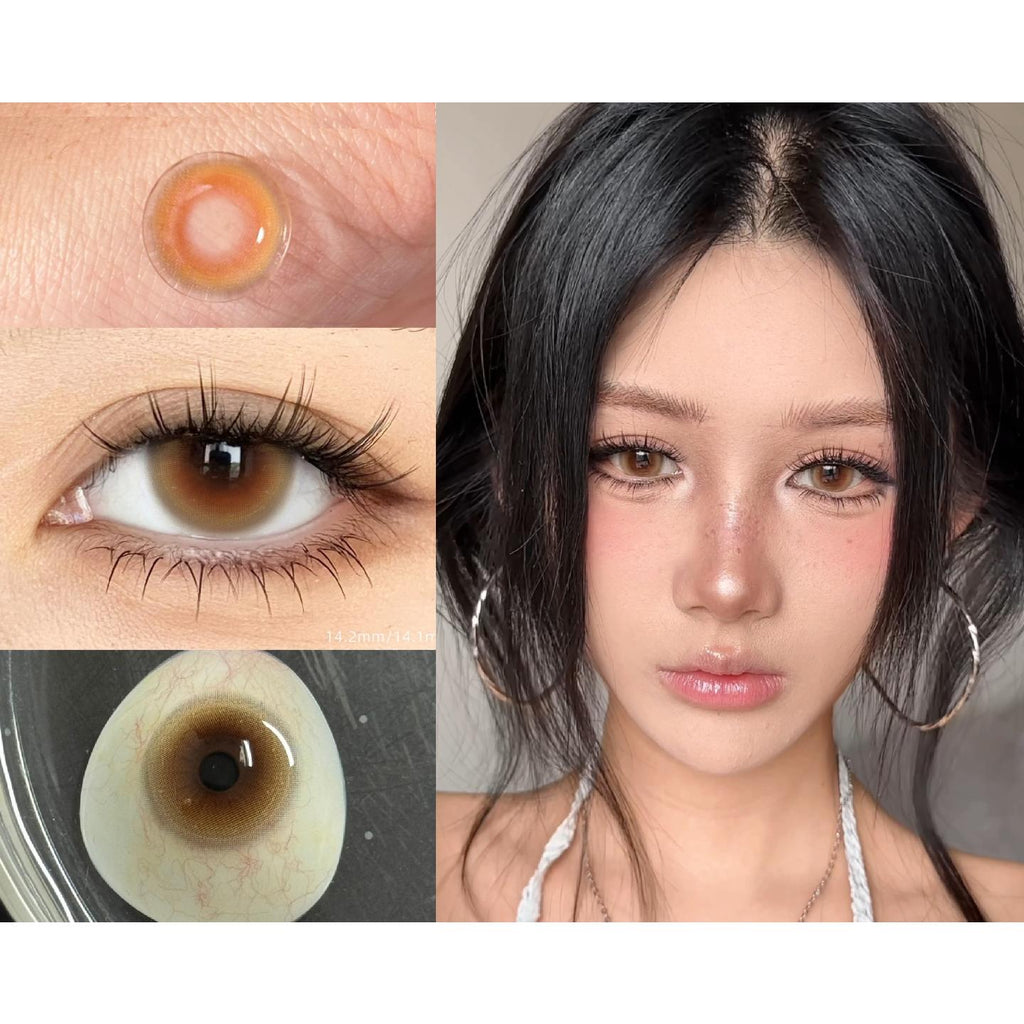 ZMZHE Tinacon 14.20mm Brown Colored Contact Lenses (6 Months Wear)