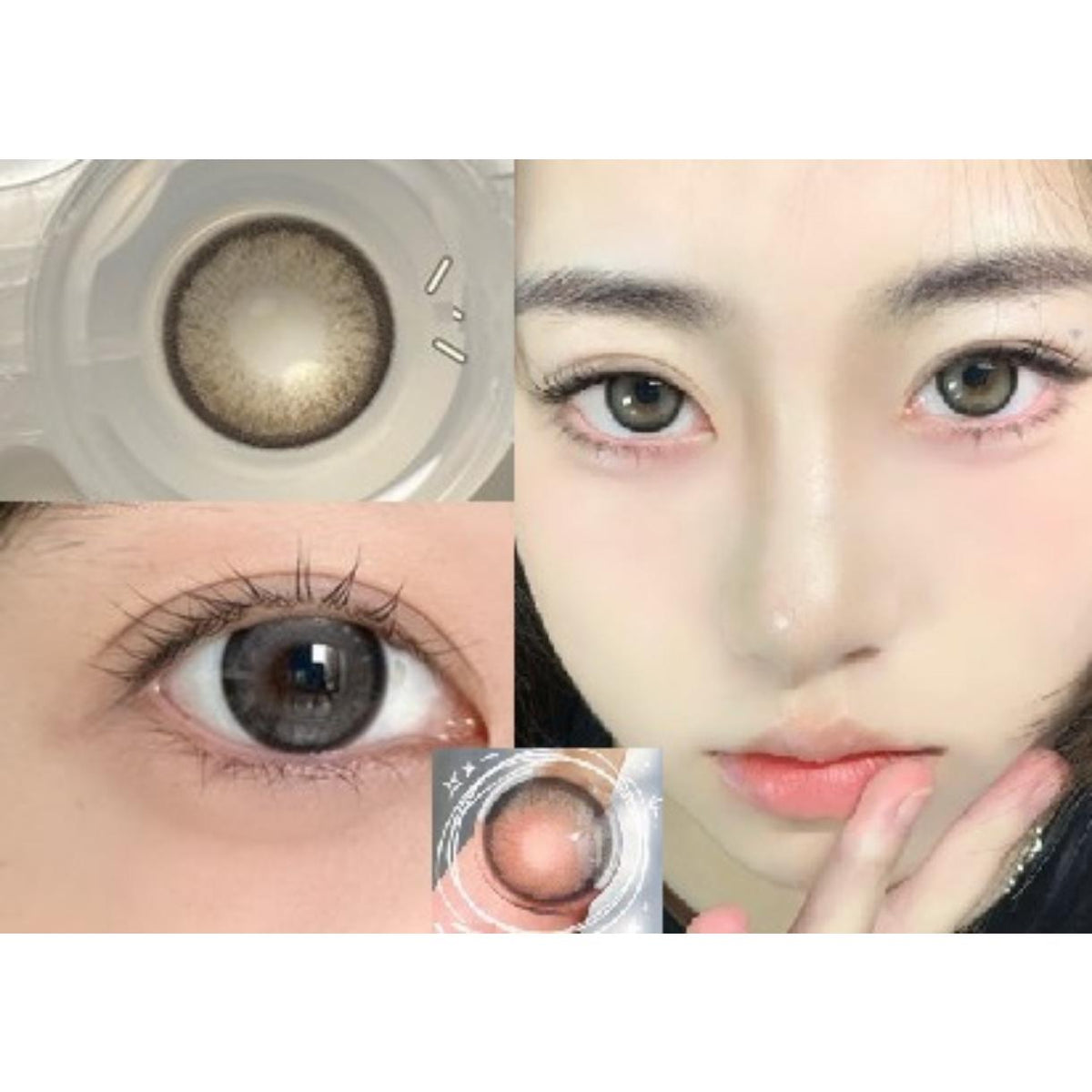 HHJIAO MorningCon 14.20mm Gray Colored Contact Lenses (6 Months Wear)