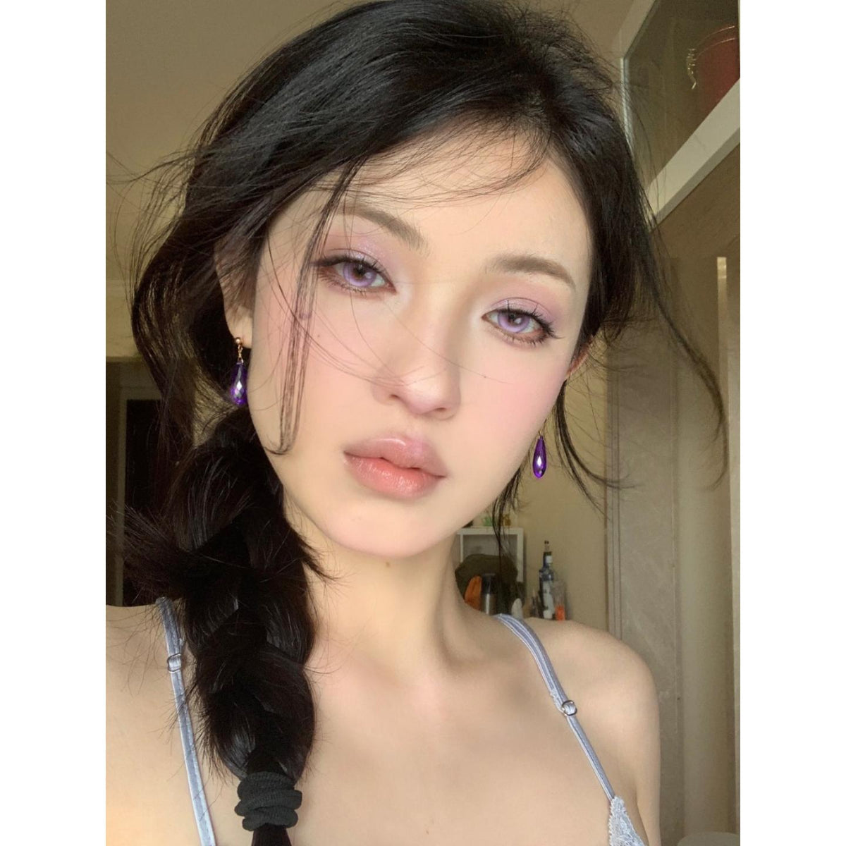 FLZI Xiyoulens 14.20mm Purple Colored Contact Lenses (6 Months Wear)