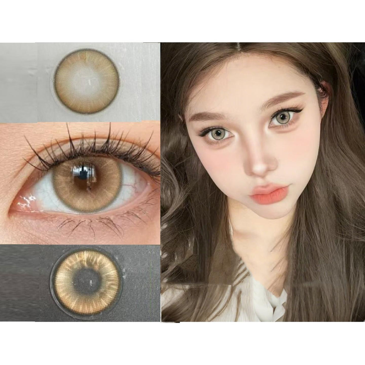 DDZYZONG Xiyoulens คอนแทคเลนส์สีน้ำตาล ขนาด 14.50 มม. (ใช้งานได้นาน 6 เดือน)