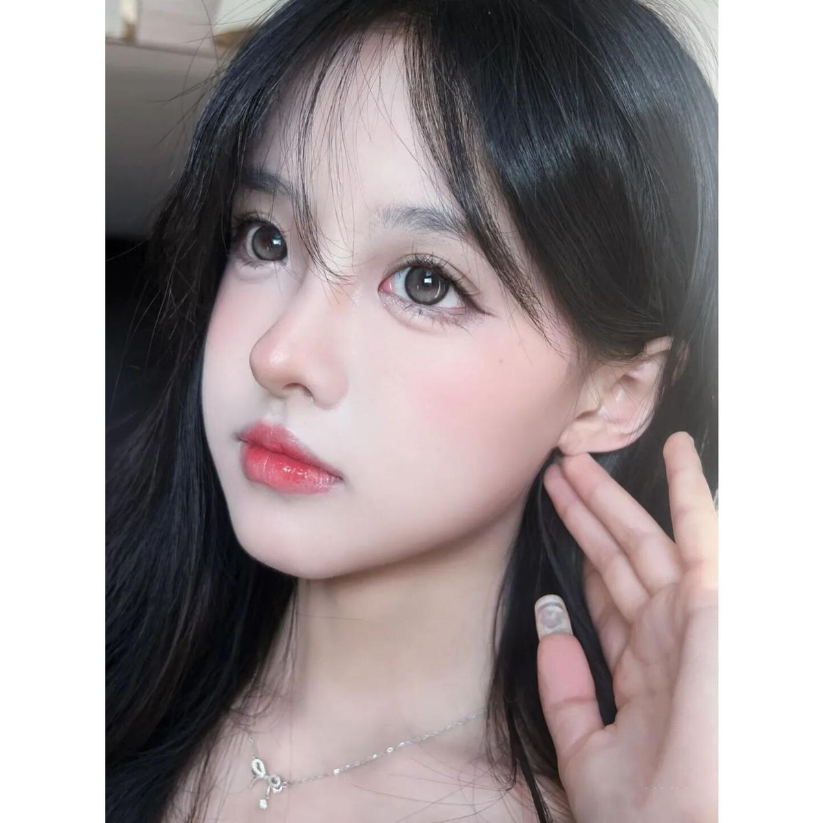 MNHJING OVOLOOK 14.20mm Grey Colored Contact Lenses (6 Months Wear)