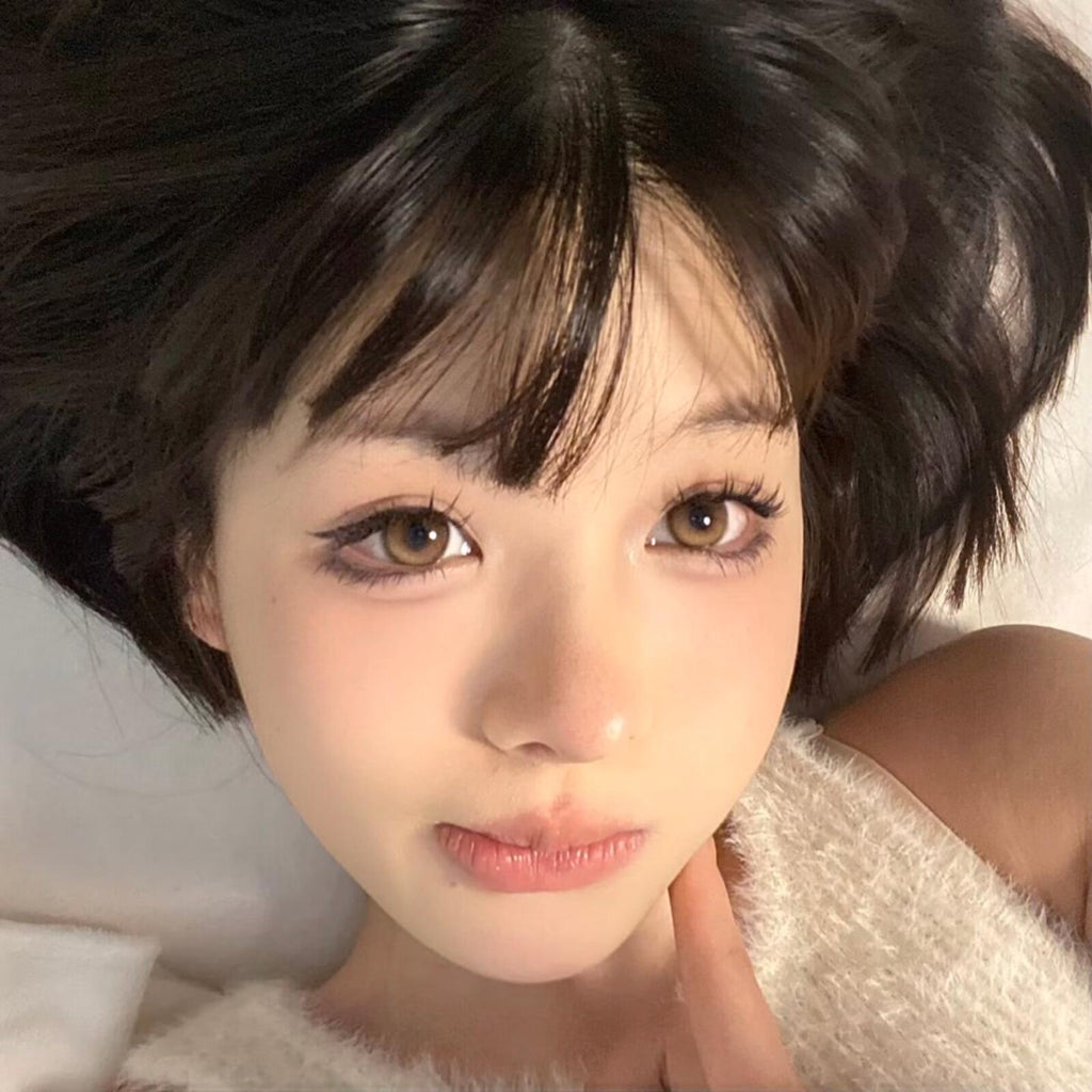 QBHNAI MorningCon 14.50mm Brown Colored Contact Lenses (6 Months Wear)