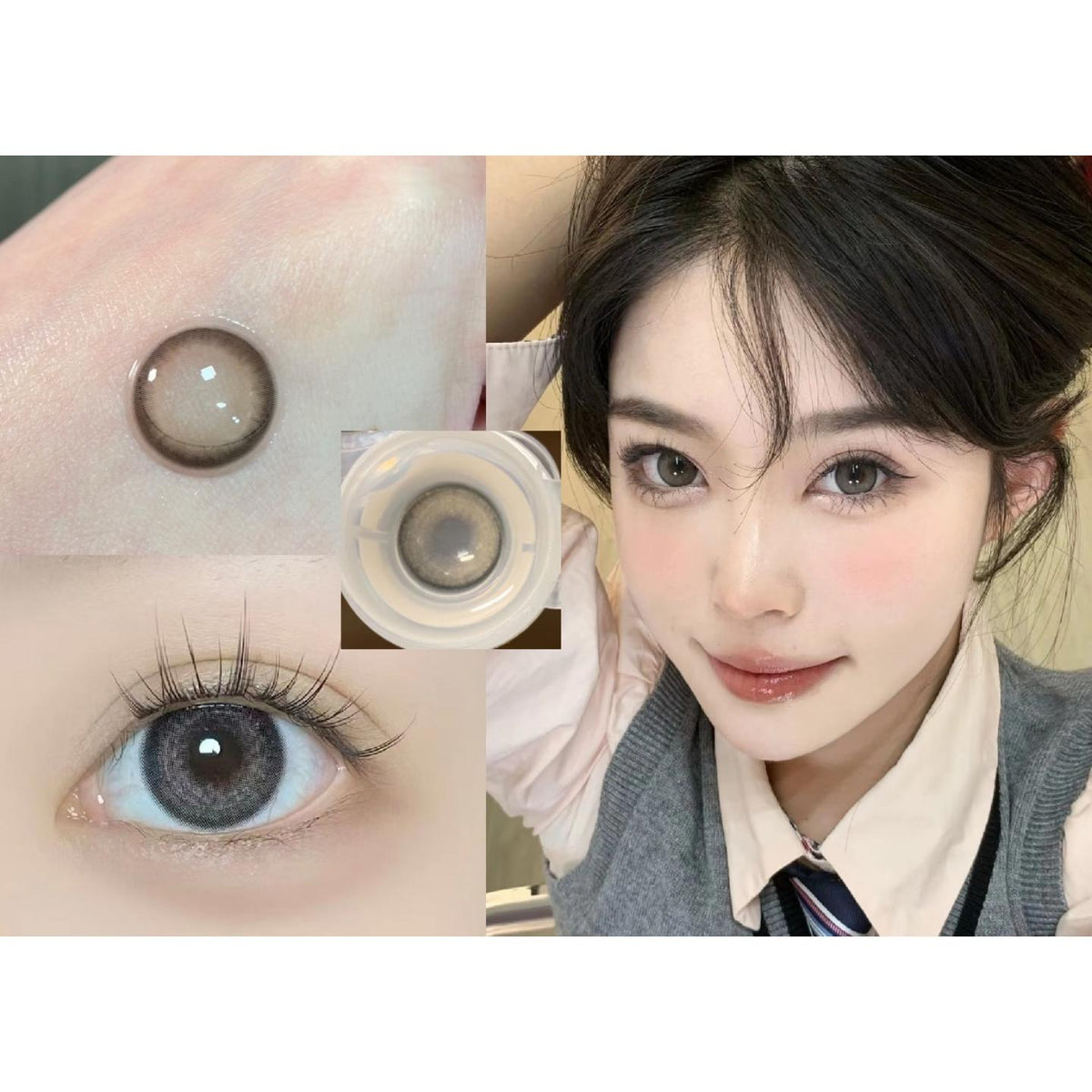 SDGYUN MorningCon 14.50mm Gray Colored Contact Lenses (6 Months Wear)