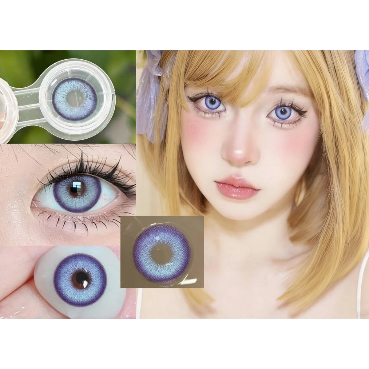 ZYGUANG Xiyoulens 14.50mm Purple Colored Contact Lenses (6 Months Wear)