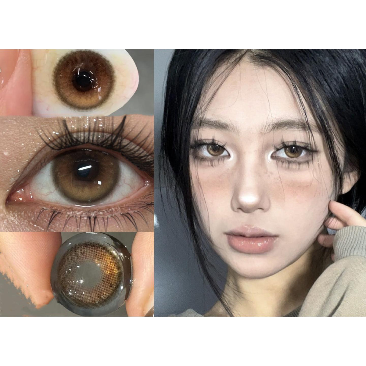 QBHNAI MorningCon 14.50mm Brown Colored Contact Lenses (6 Months Wear)