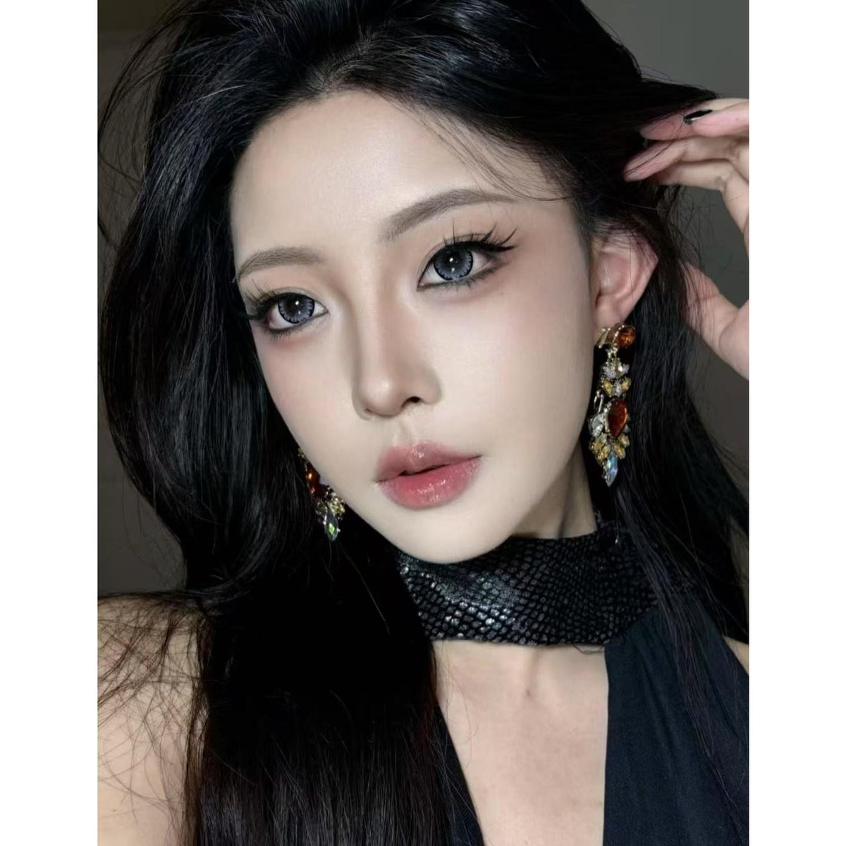 CFQXNIAN FLLYCON 14.50mm Grey Colored Contact Lenses (6 Months Wear)