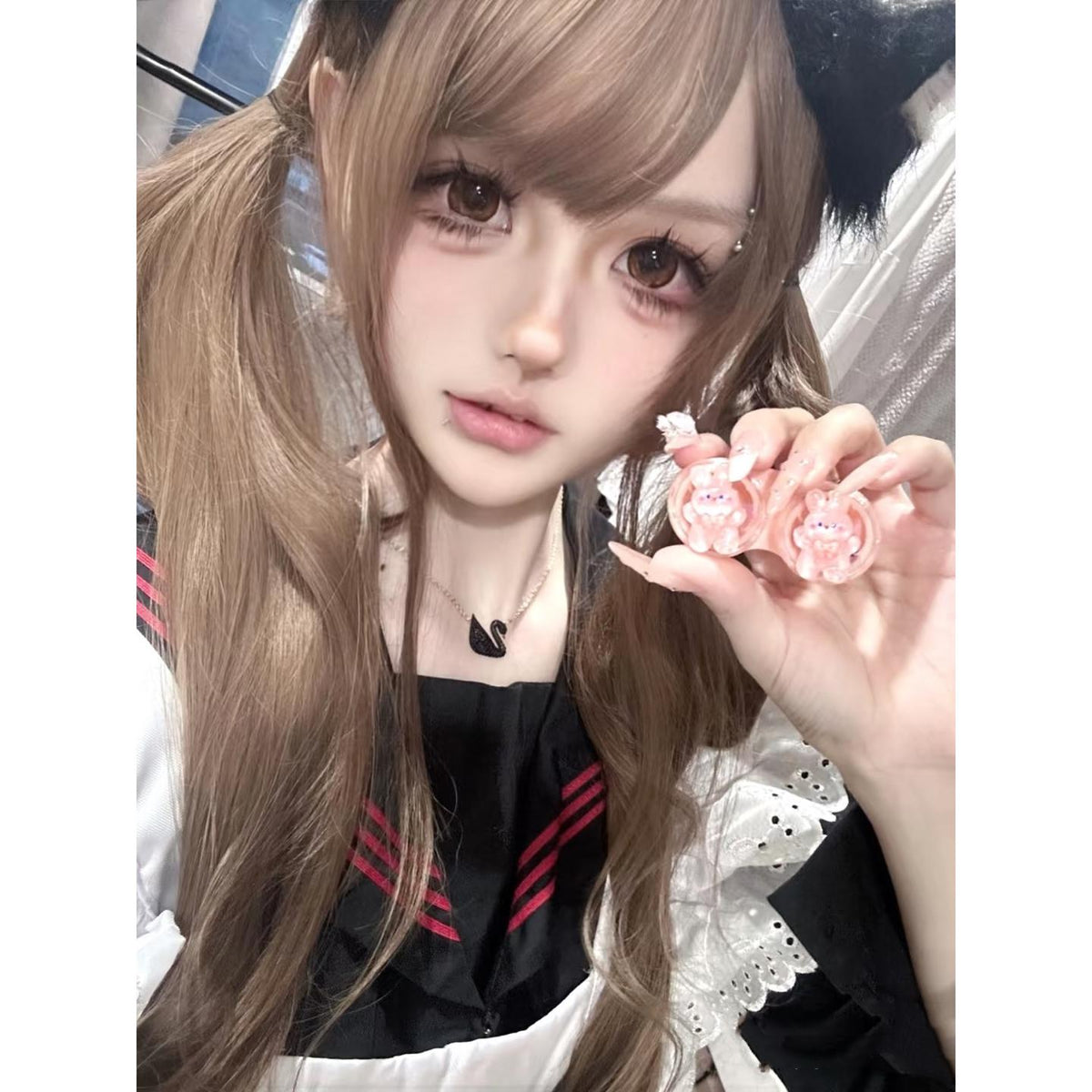 KKMSHU FLLYCON 14.50mm Brown Colored Contact Lenses (6 Months Wear)