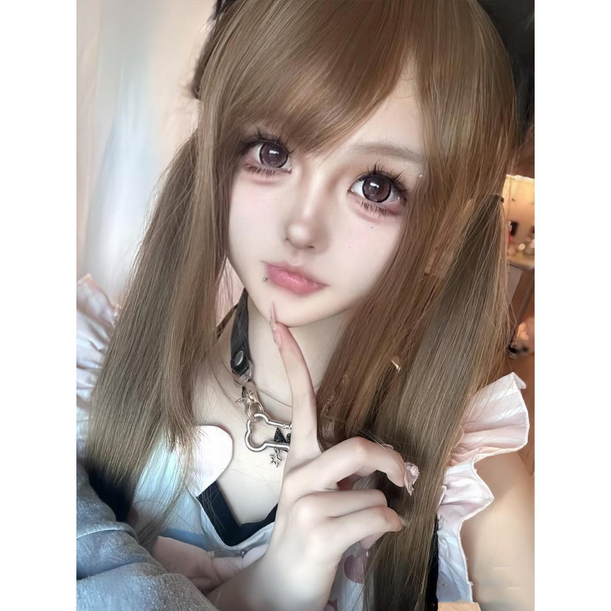 YHMSHU FLLYCON 14.50mm Pink Colored Contact Lenses (6 Months Wear)