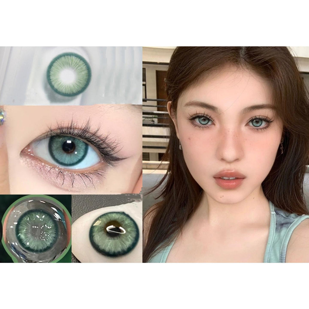 NJNSNV MorningCon 14.20mm Green Colored Contact Lenses (6 Months Wear)