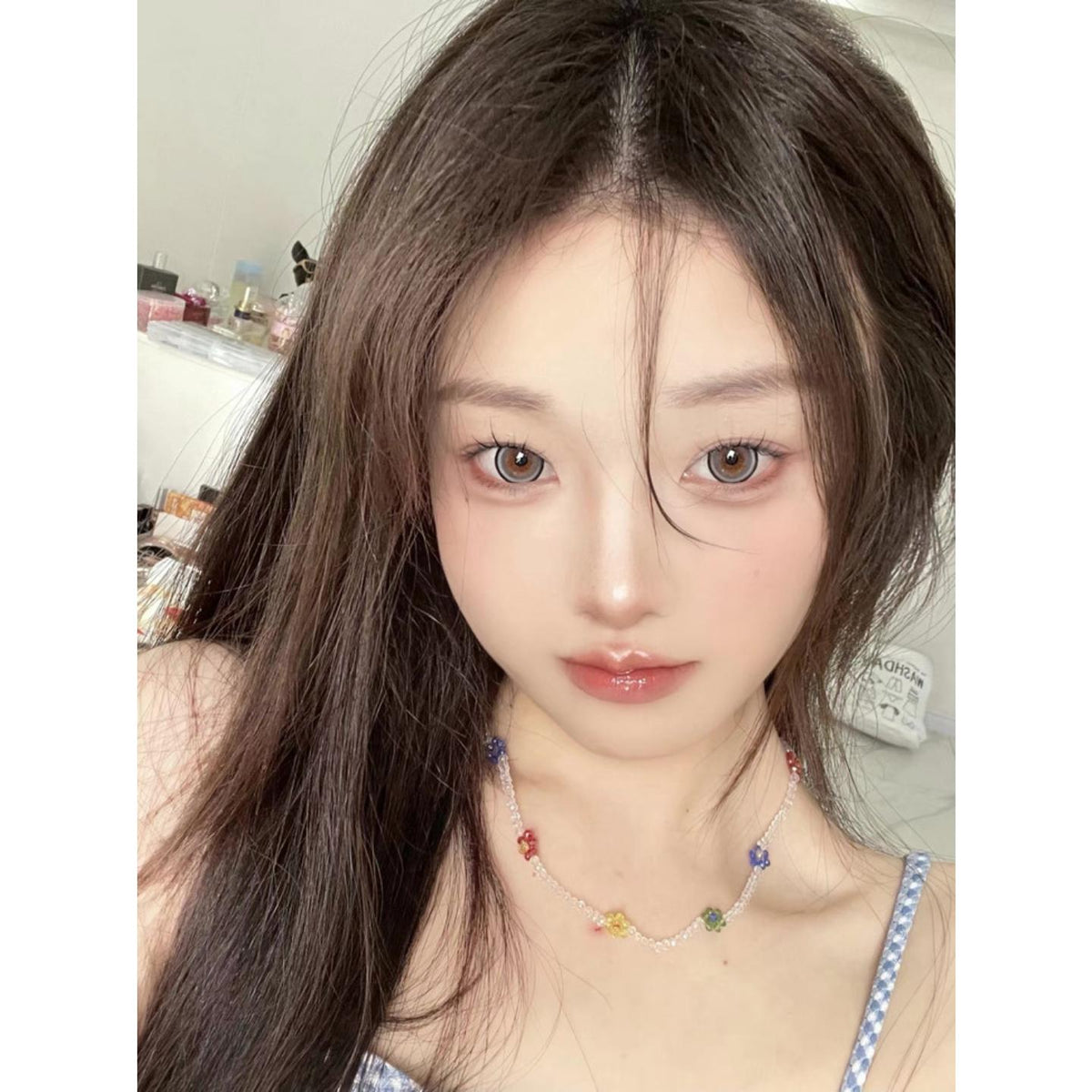 NNZBZHU LRGOODCON 14.50mm Grey Colored Contact Lenses (6 Months Wear)