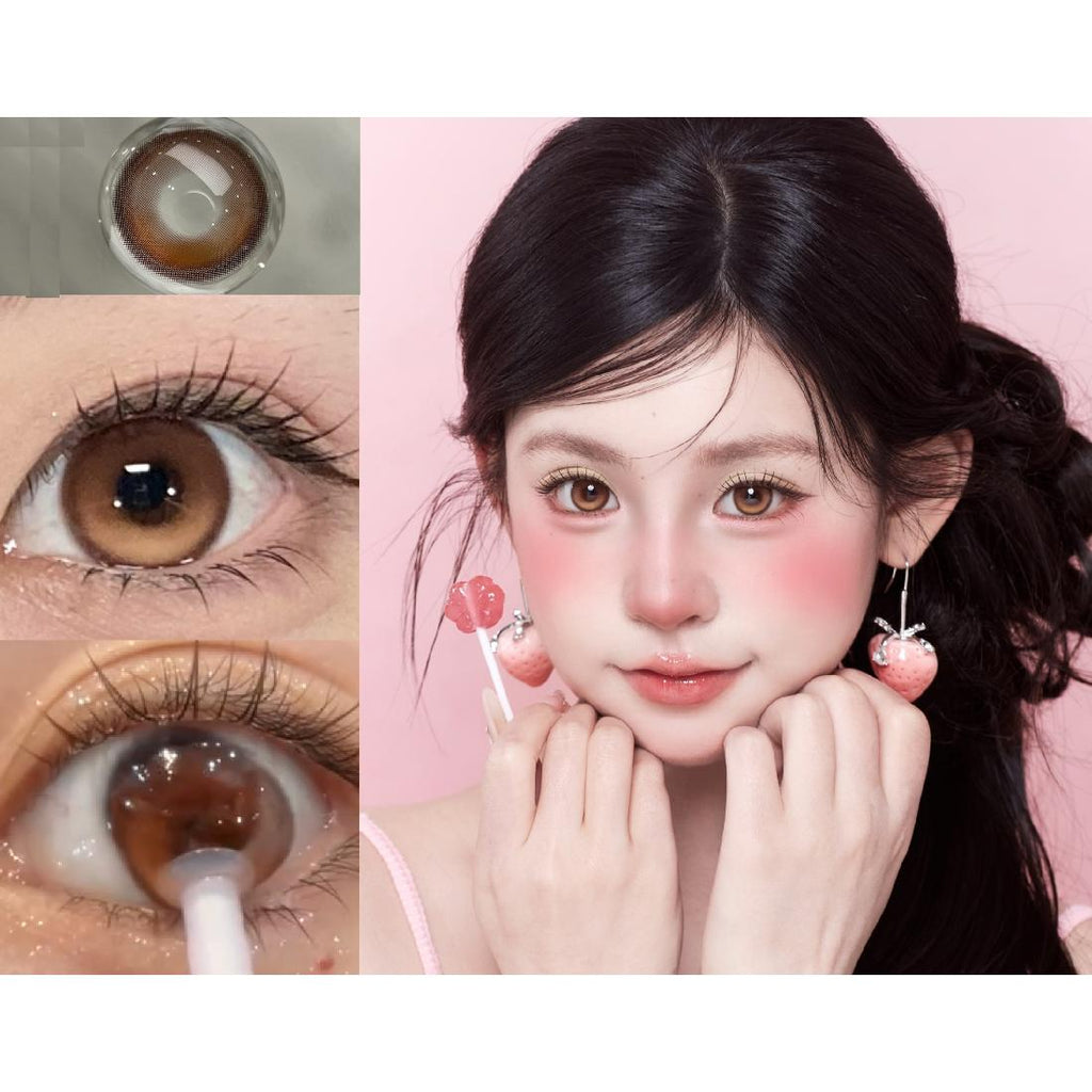 CDNGHPO OBALEN 14.50mm Brown Colored Contact Lenses (6 Months Wear)
