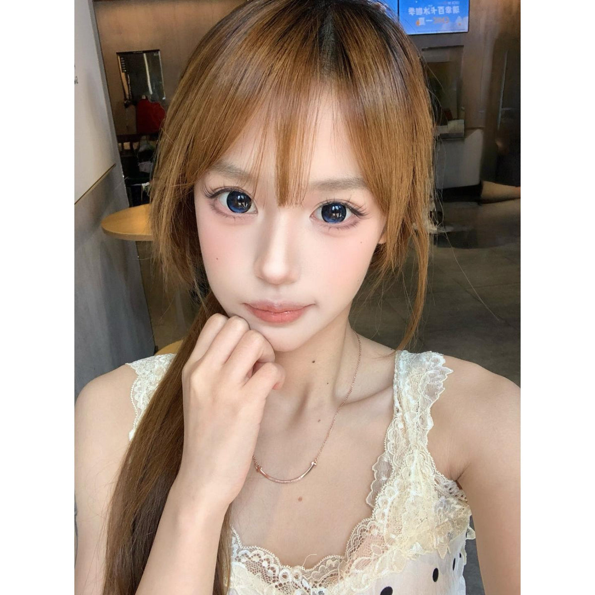 LHDQIU thestarlens 14.50mm Blue Colored Contact Lenses (6 Months Wear)