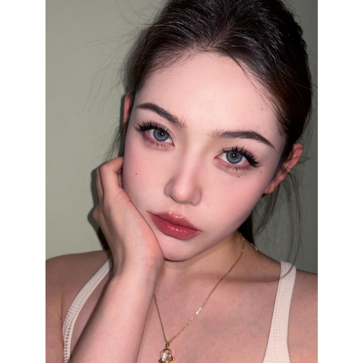 JSSSHENG MimiPark 14.20mm Blue Colored Contact Lenses (6 Months Wear)