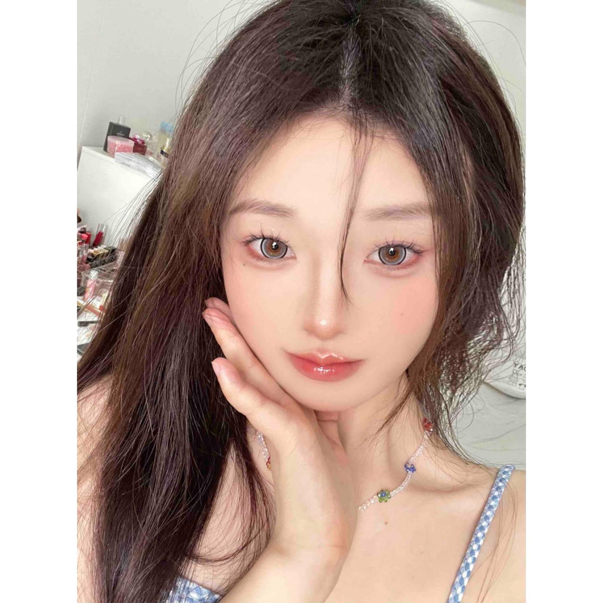 NNZBZHU LRGOODCON 14.50mm Grey Colored Contact Lenses (6 Months Wear)