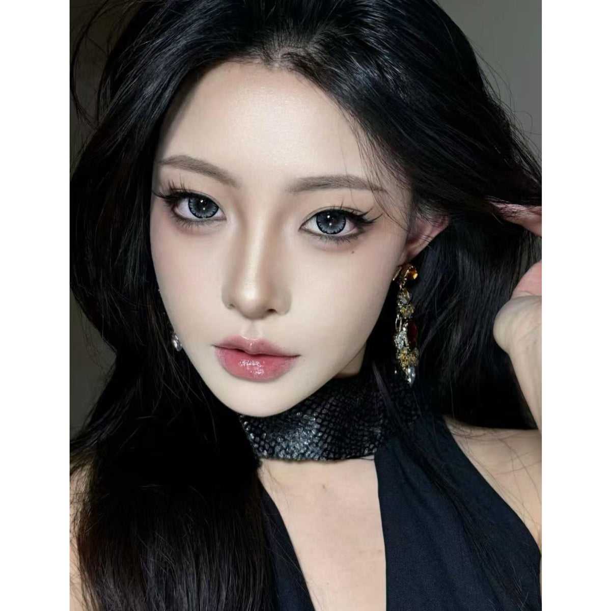 CFQXNIAN FLLYCON 14.50mm Grey Colored Contact Lenses (6 Months Wear)