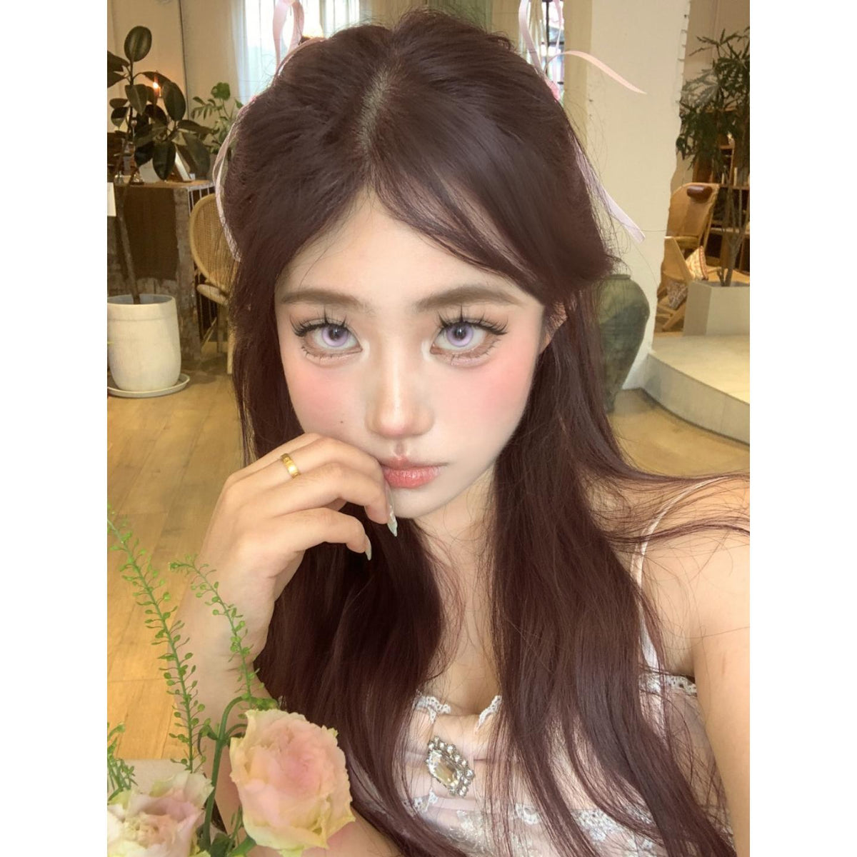 FLZI Xiyoulens 14.20mm Purple Colored Contact Lenses (6 Months Wear)